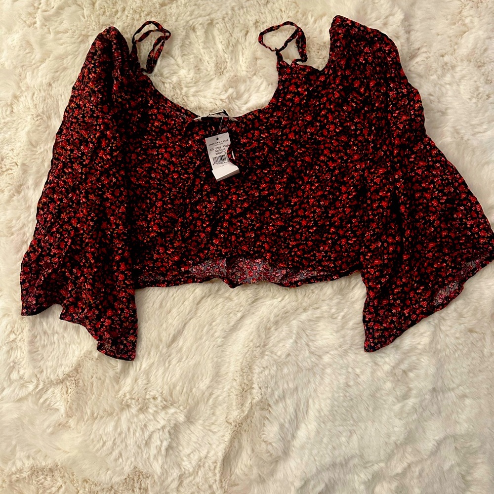 American eagle off shoulder crop top